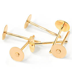 Основа для сережки Гвоздики 12х4 мм 50 пар Золотистий