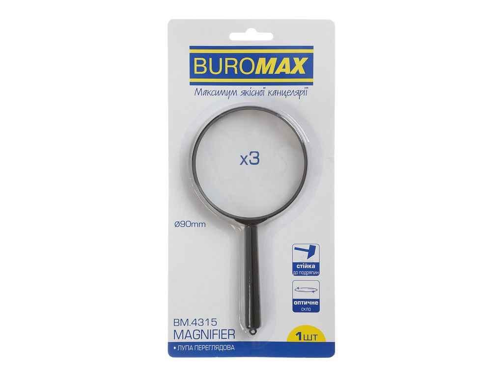 Лупа, пластик, 3X/ d90, чорна BM.4315 ТМ BUROMAX BP, фото 1