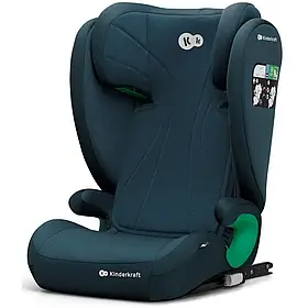 Автокрісло Kinderkraft Junior Fix 2 i-Size Harbour Blue (ISOFIX, від 3,5-12 років, регулювання підголівника)