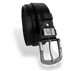 Ремінь чоловічий шкіряний Calvin Klein ширина 40мм колір Чорний пряжка темний-нікель №4