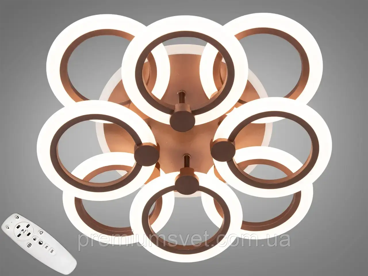 Люстра стельова світлодіодна A8022/4+4 CF LED 3 color dimmer, фото 1