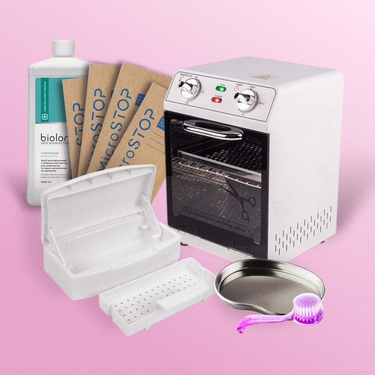 Набір для стерилізації PRO-SM220 із сухожаром 600 Вт, Білий, фото 1