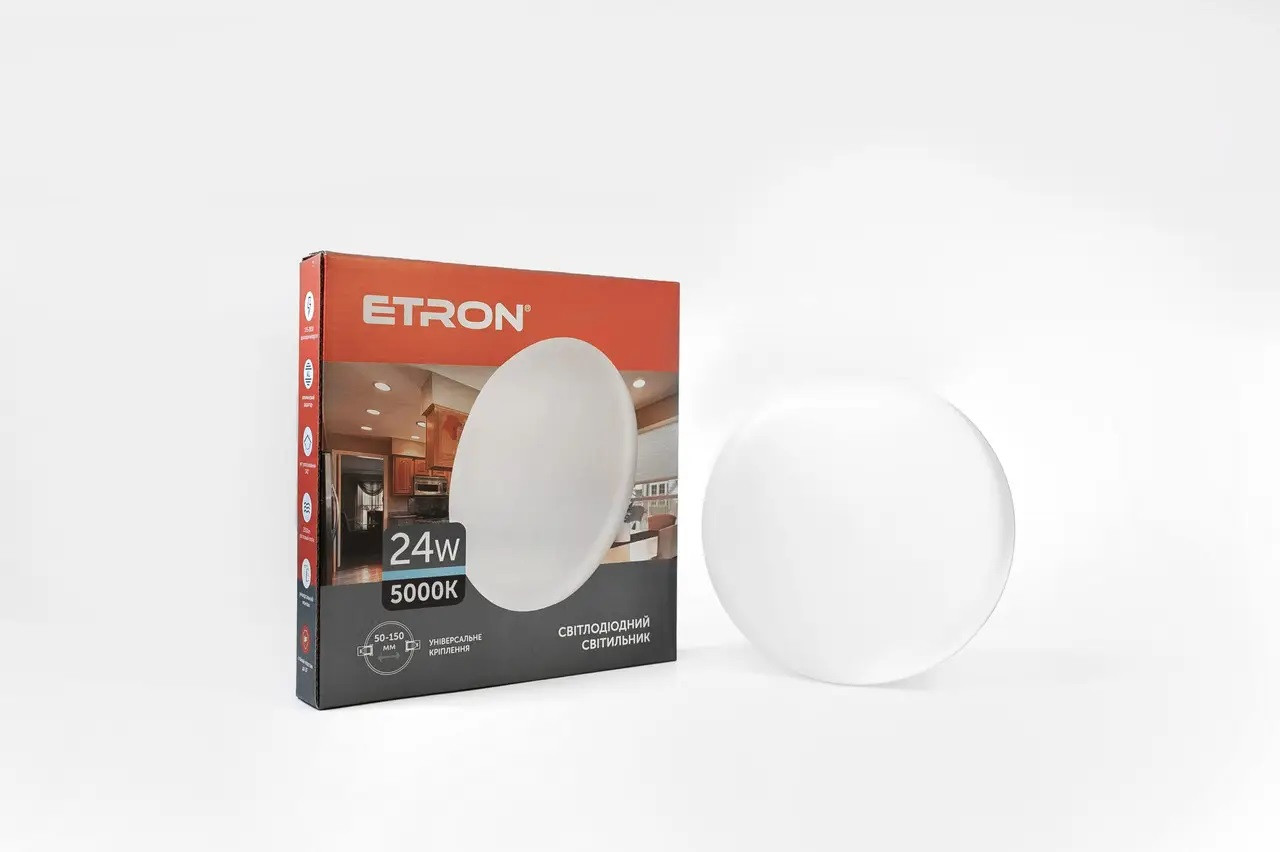 LED світильник точковий 24W 5000К ETRON Downlight 1-EDP-614 круглий білий, фото 1