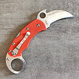Ніж керамбит Spyderco помаранчевий, маленький, фото 4