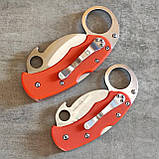 Ніж керамбит Spyderco помаранчевий, маленький, фото 5