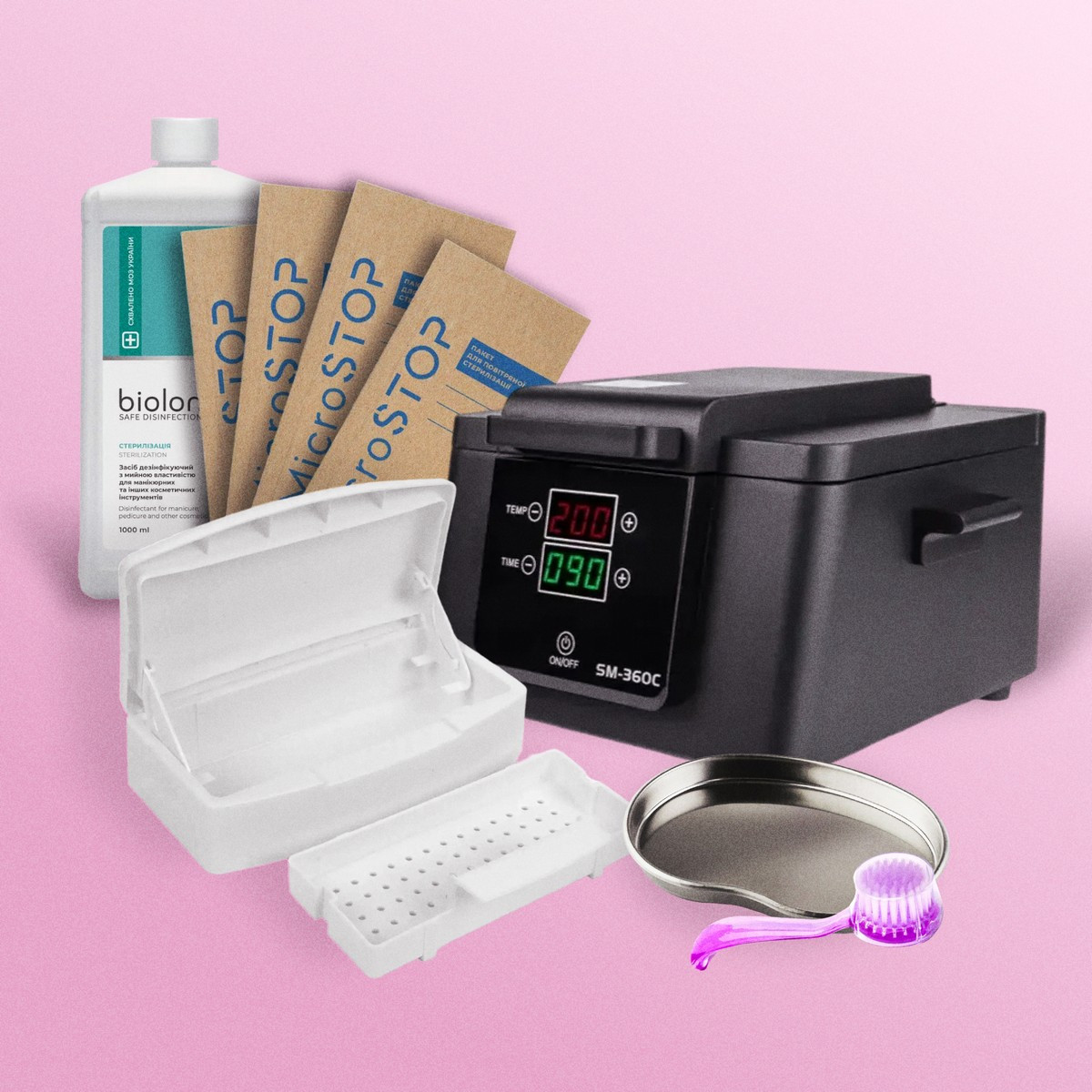 Набір для стерилізації PRO-SM360C із сухожаром 300 Вт, Чорний, фото 1