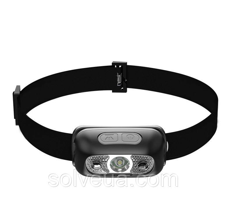 Ліхтар налобний перезаряджуваний LED акумулятор з USB 200 люмен Rechargeable KT6008003 solve
