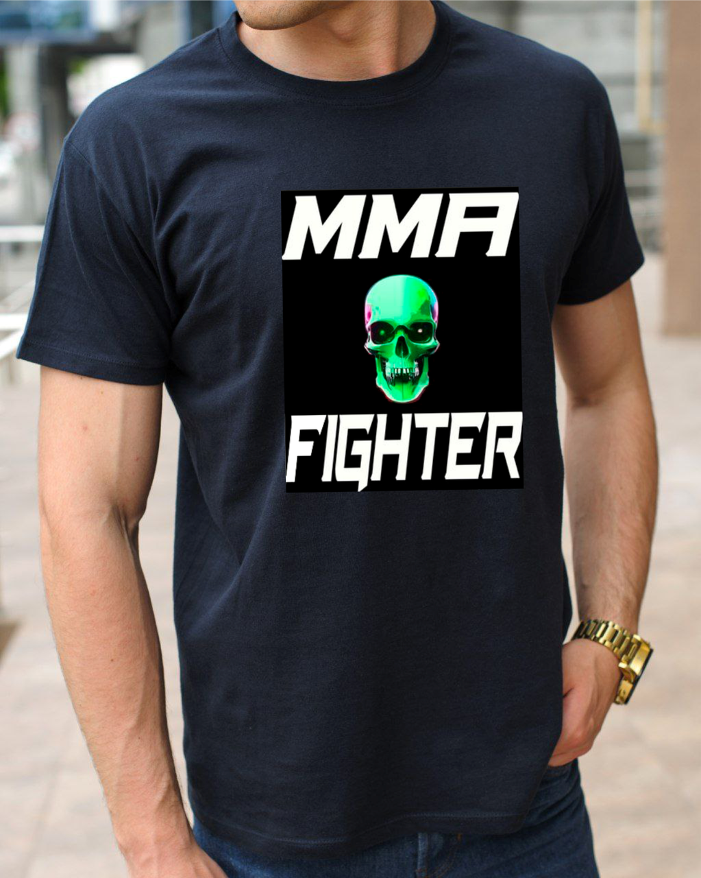 Чоловічі футболки MMА, бавовняна футболка з принтом ММА винищувач, розмір S, фото 1