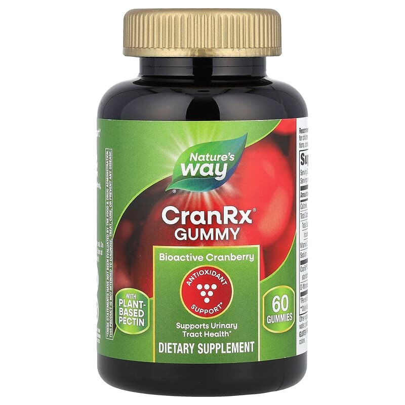 Журавлина Nature's Way "CranRx Gummies" з D-маннозою та вітаміном C, 500 мг (60 жувальних таблеток), фото 1