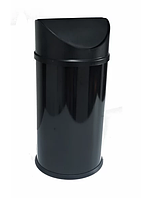 Урна для сміття металева з поворотною кришкою 12 л, чорна, SWING (853S)