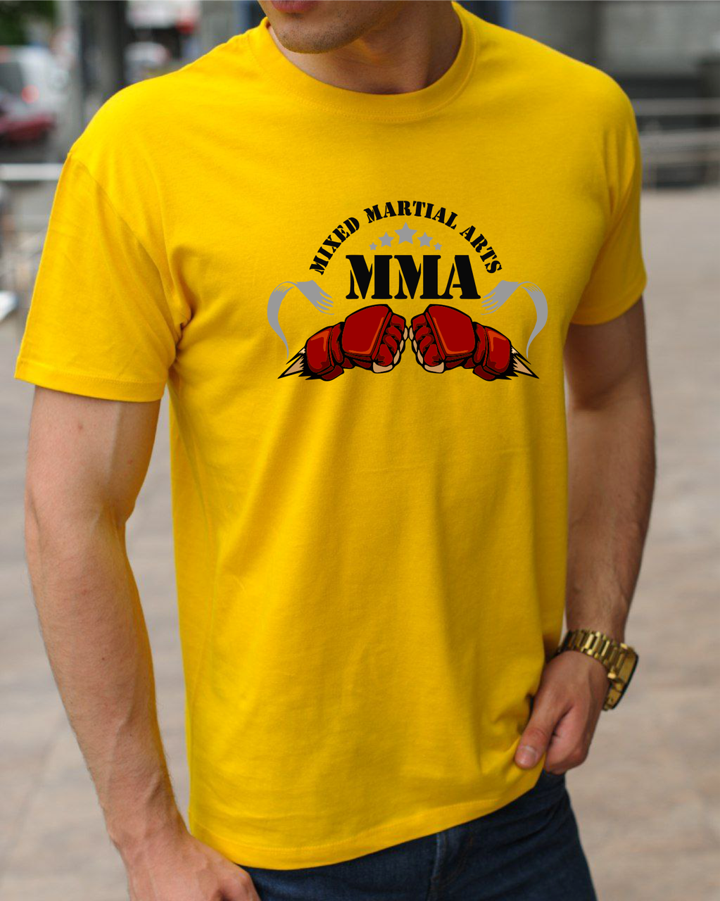 Чоловічі футболки MMА, бавовняна футболка з принтом Змішані бойові мистецтва ММА, розмір S, фото 1