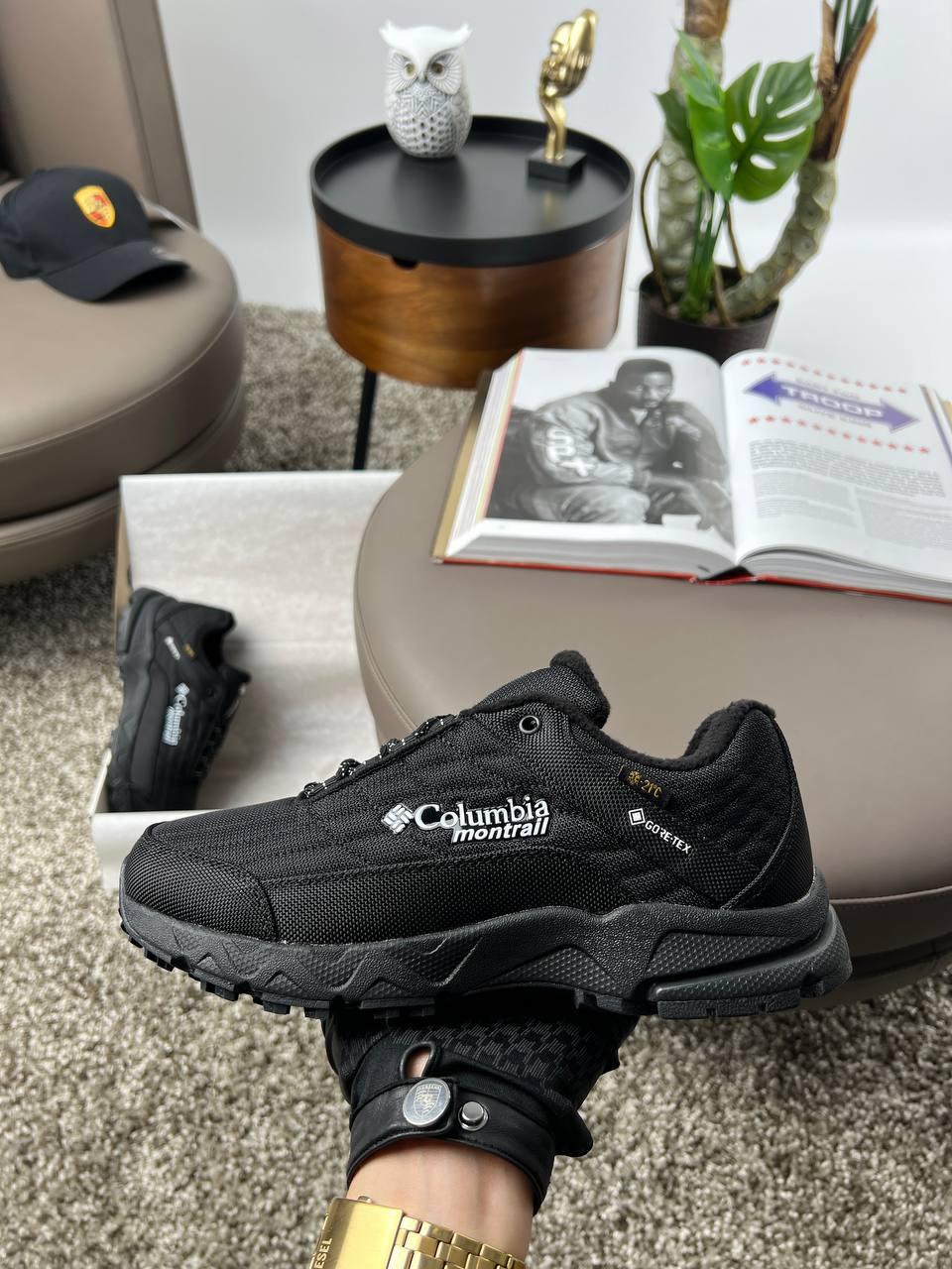 Чоловічі кросівки Col Montrail Black White, кеди чоловічі водонепроникний текстиль чорні. Чоловіче взуття