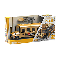 Конструктор Автобус A-Toys YW 9099 C Жовтий: звукові ефекти, підсвічування, інерція (для дітей від 3 років)