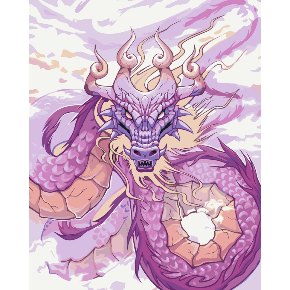 Картина за номерами 40х50 см. Фіолетовий дракон АС16089, фото 1