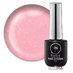 Камуфляжна кольорова база для нігтів Saga Professional Color Base №09 ніжно-рожева з шиммером, 9 мл