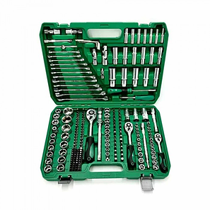 Автомобільний набір інструментів на 216 ручних інструментів у зручному пластиковому кейсі для зберігання, фото 1