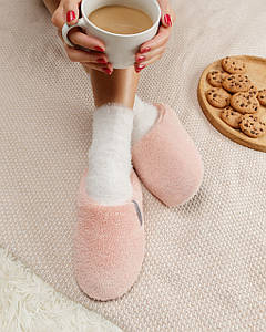 Капці домашні махрові закриті утепленні Персиковий