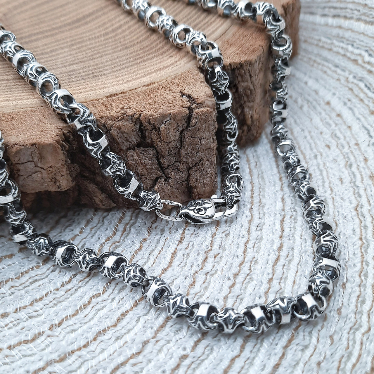 Срібний ланцюжок плетіння Краб, фото 1