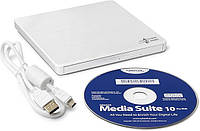 Зовнішній DVD-привід LG Hitachi GP60, тонкий портативний DVD-записувач/записувач/програвач для ноутбука, сумісний з Windows і Mac