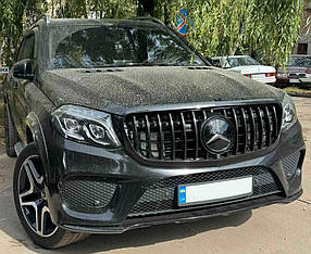 Передня емблема під склом чорна окантовка a0008880111 (Для GLS) для мерседес GL/GLS сlass X166