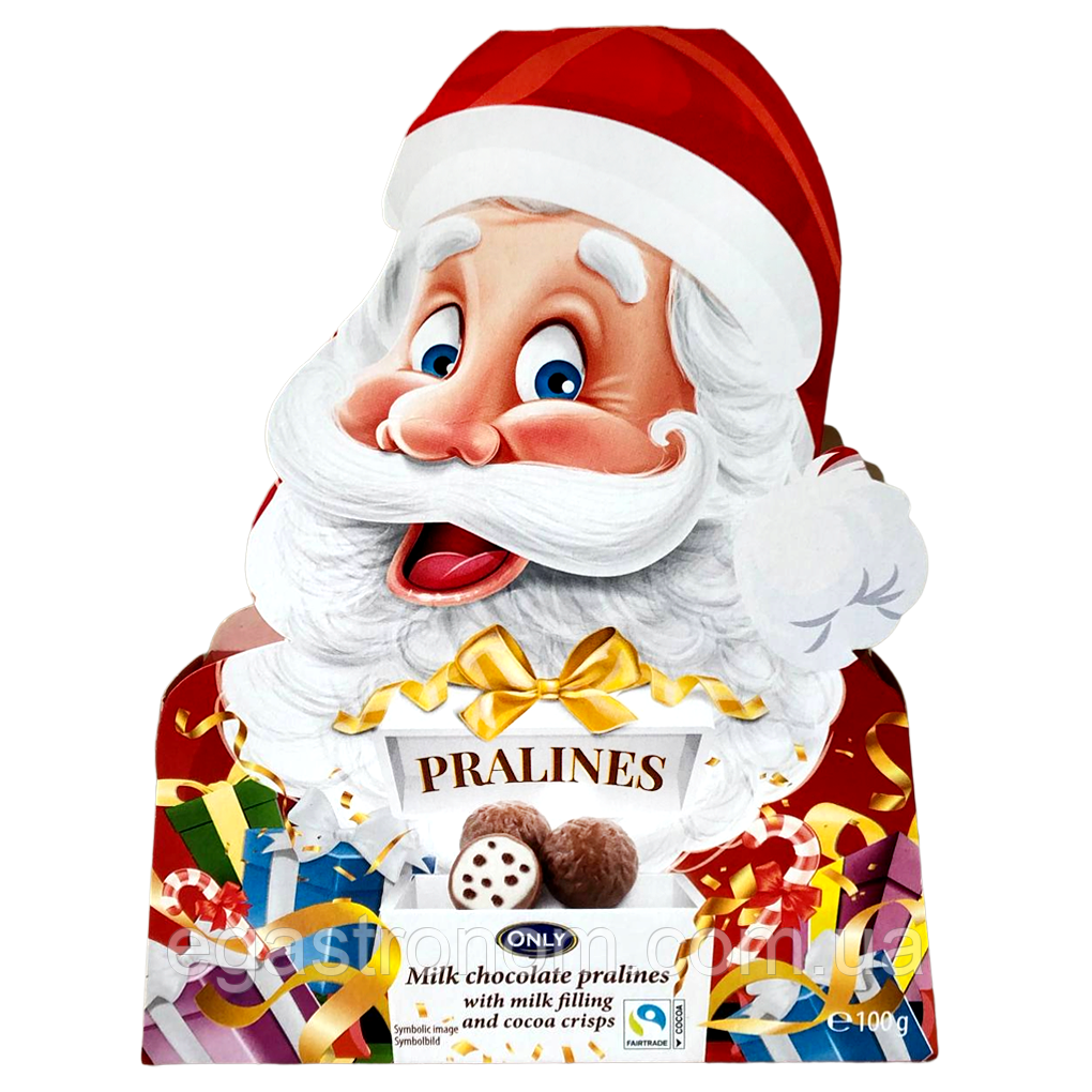Цукерки шоколадні різдвяні праліне Онлі Only pralines 100g 6шт/ящ (Код: 00-00015307), фото 1