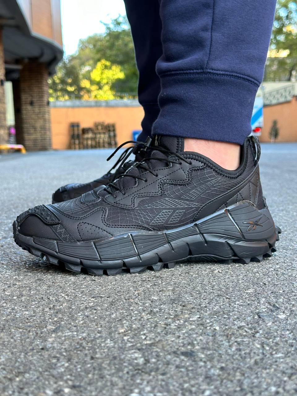 Чоловічі кросівки Reebok Zig Kinetica 2 Edge gore-tex Black Рібук Зіг Кінетика 2 Чорні повністю