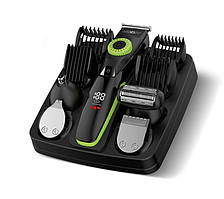 Набір для стрижки Ardesto SHR-9WPR, для бороди, вусів, голови, носа і тіла, мережа+акум., насадок-9, титан.напил., чорний