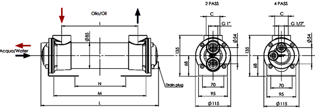 габаритні розміри теплообмінника SA081-310-L4 габаритні розміри теплообмінника SA081-310-L4