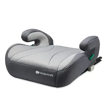 Автокрісло бустер Kinderkraft i-Boost Grey (система ISOFIX, група 3, на зріст 135-150 см) Сіре