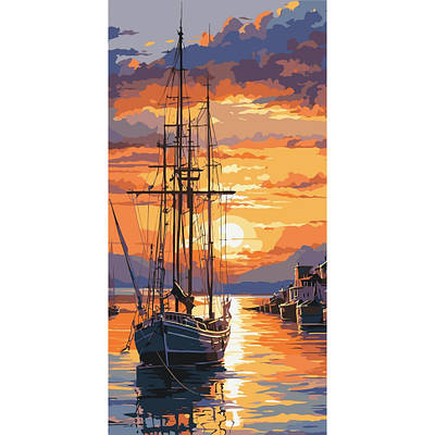 Картина за номерами 40х80 см. Спокій пристані AC11568