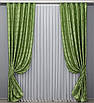 Комплект штор (2шт. 1х2,7м.) жакард, колекція "Ліон". Колір оливковий Код 607ш 31-063, фото 2