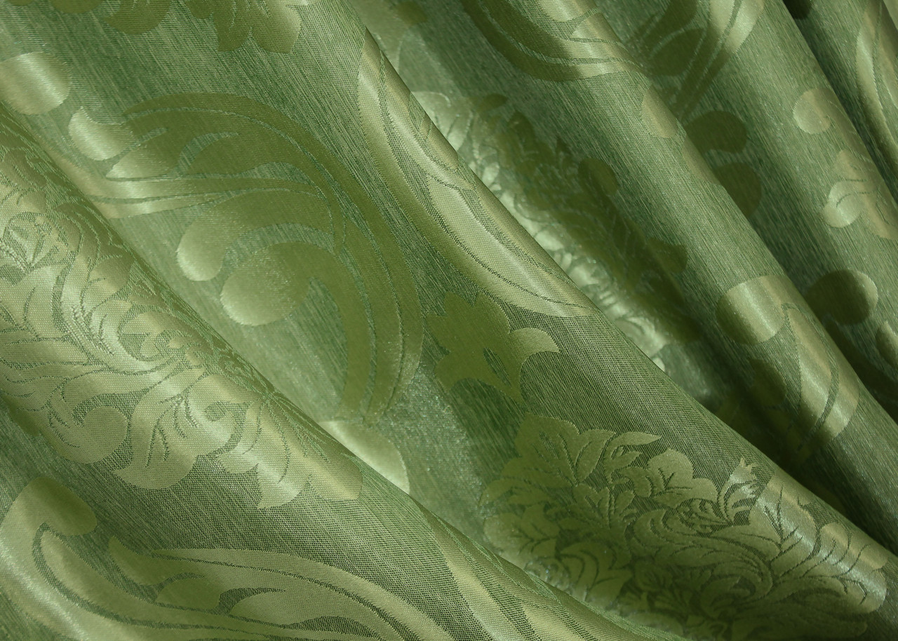 Шторна тканина жакард, колекція "Ліон". Колір оливковий. Код 607ш, фото 1