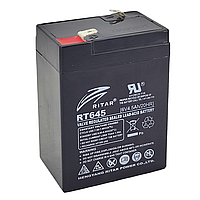 Акумуляторна батарея AGM RITAR RT645, Gray Case, 6V 4.5 Ah ( 70х47х99 (105) )