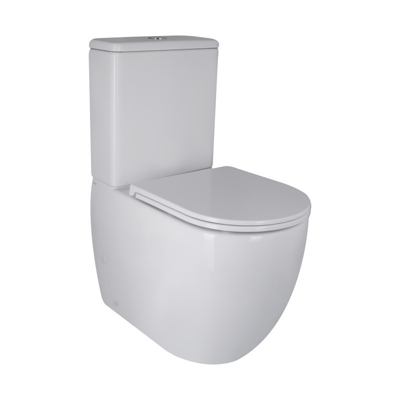 Унітаз-компакт Qtap Robin Ultra Quiet QT13222128AUQ1W безобідковий із сидінням Soft-close, фото 1