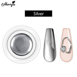 Monja 5ml гель-фарба металік - срібло, рідкий метал для манікюру