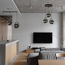 Люстра лофт чорна із 15см прожекторами (52-9746-3 15/18/21), фото 5