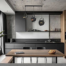 Люстра лофт чорна із 15см прожекторами (52-9746-3 15/18/21), фото 4