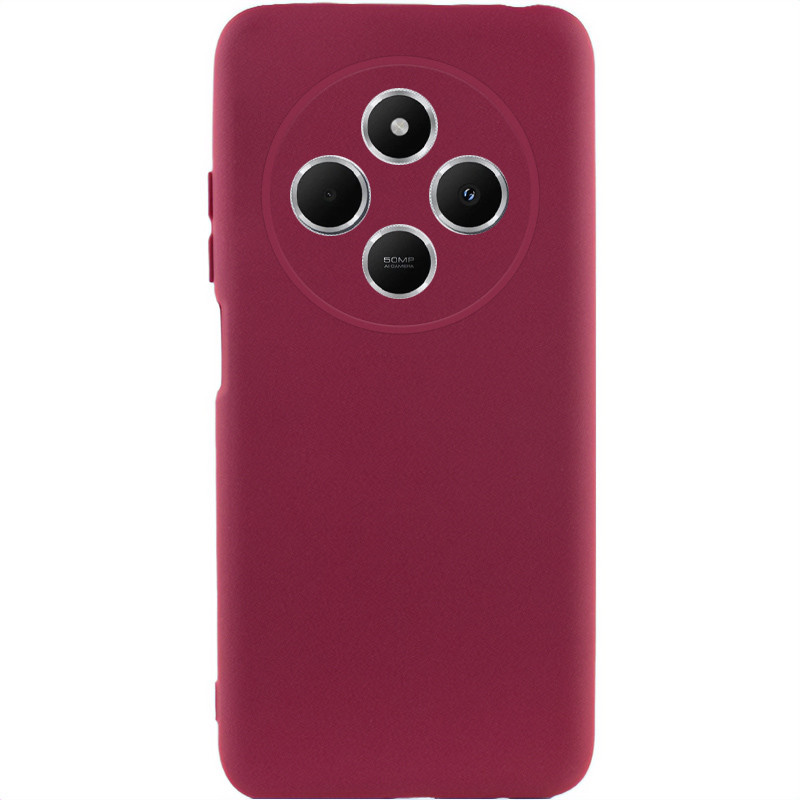 Чохол GETMAN Liquid Silk Full Camera для Xiaomi Redmi 14C / Poco C75 | TPU + Мікрофібра Бордовий / Marsala, фото 1