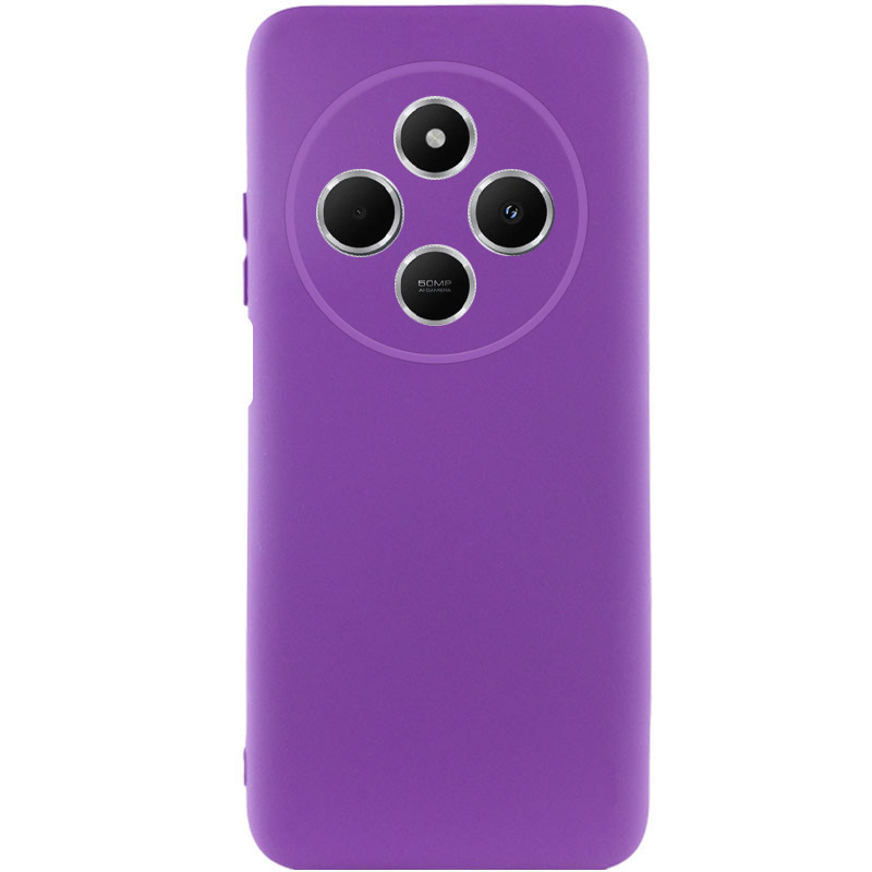 Чохол Silicone Cover Lakshmi Full Camera (AA) для Xiaomi Redmi 14C | Мікрофібра Фіолетовий / Purple, фото 1