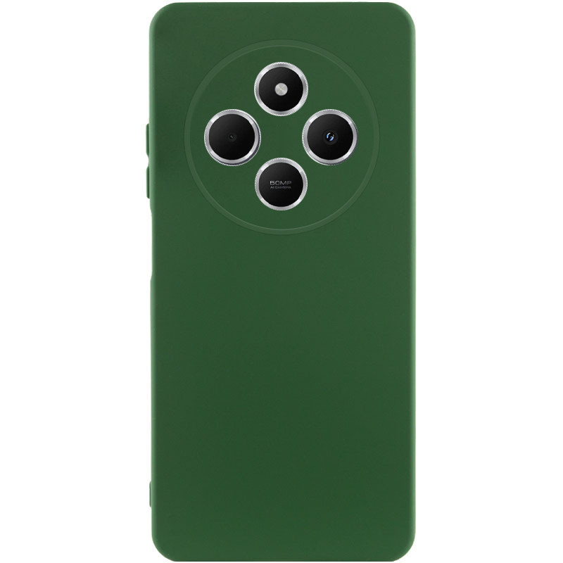 Чохол GETMAN Liquid Silk Full Camera для Xiaomi Redmi 14C / Poco C75 | TPU + Мікрофібра Зелений / Dark green, фото 1