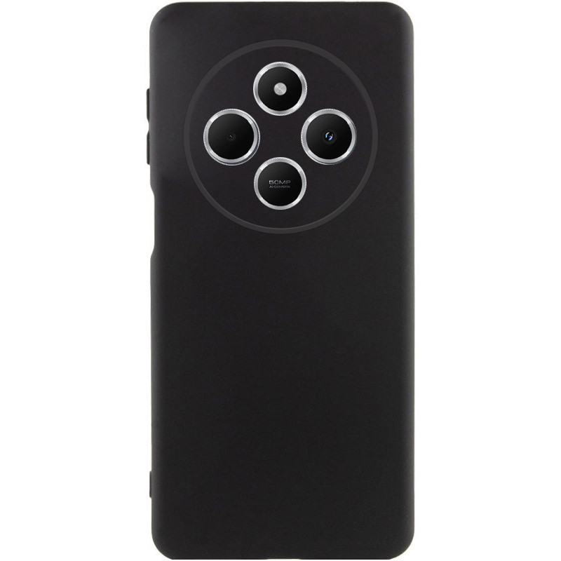 Чохол GETMAN Liquid Silk Full Camera для Xiaomi Redmi 14C / Poco C75 | TPU + Мікрофібра Чорний / Black, фото 1