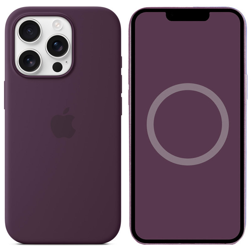 Чохол Silicone case (AAA) full with Magsafe and Animation для Apple iPhone 16 Pro Max (6.9") | Анімована заставка Plum