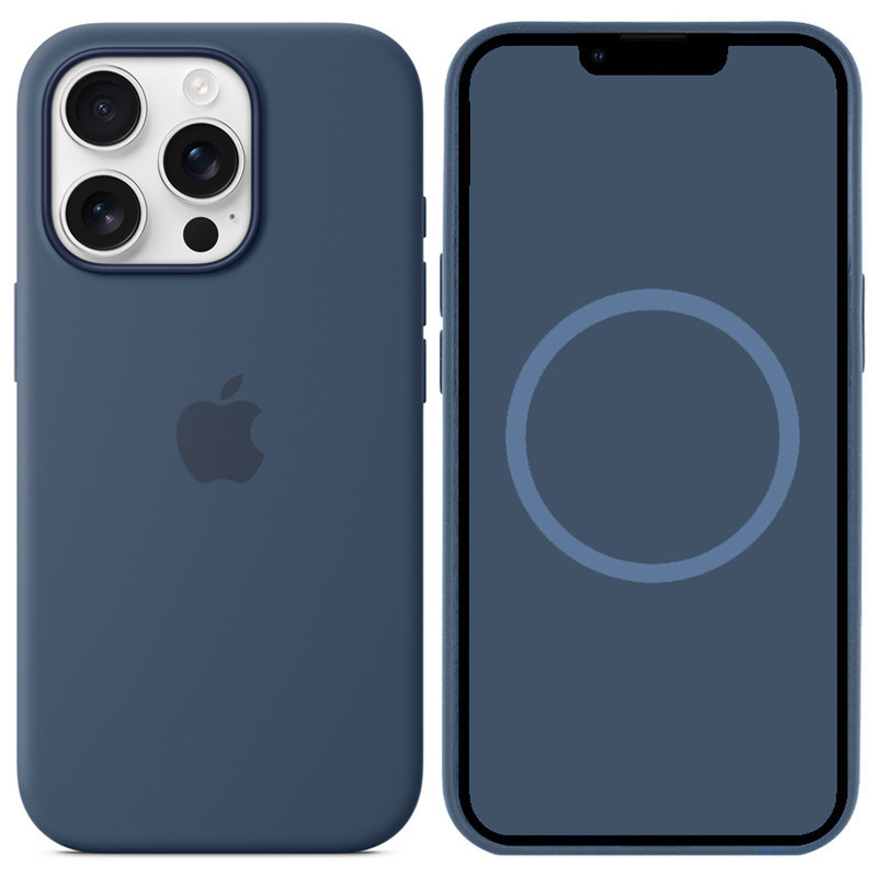 Чохол Silicone case (AAA) full with Magsafe and Animation для Apple iPhone 16 Pro Max (6.9") | Анімована заставка Denim