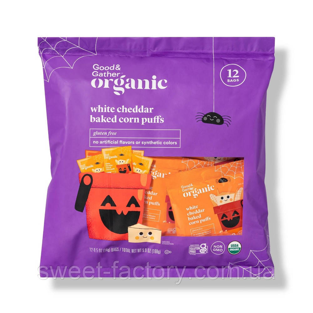 Снеки Good & Gather Halloween Organic White Cheddar Puffs 12s 168g