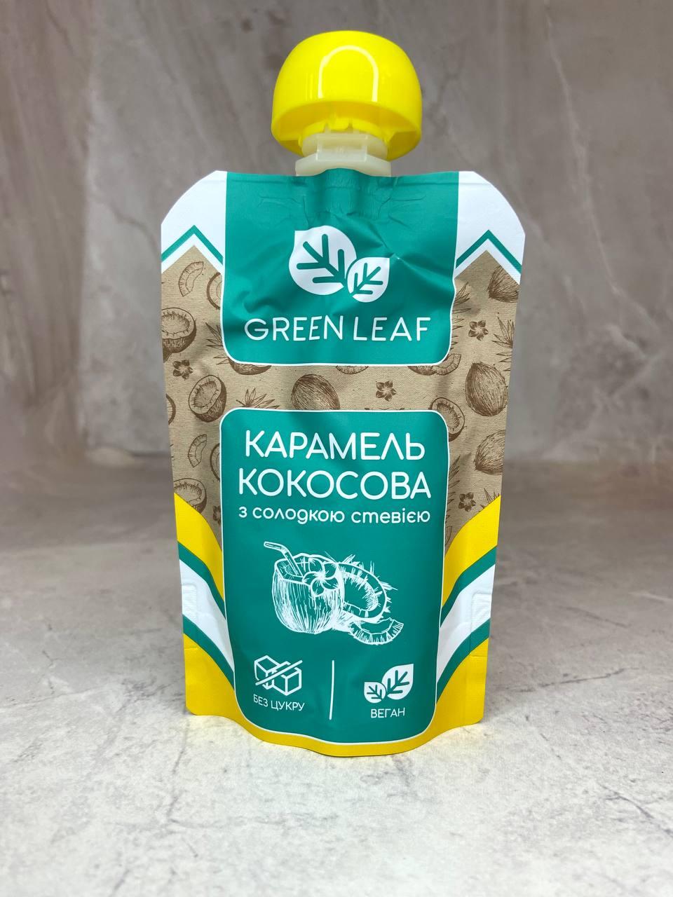Карамель кокосова без цукру з солодкою Стевією Green Leaf 90г
