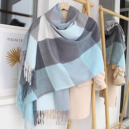 Шарфи у клітинку теплі шерстяні