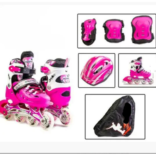 Дитячий комплект Роликів із захистом і шоломом Scale Sports Pink розмір 34-37