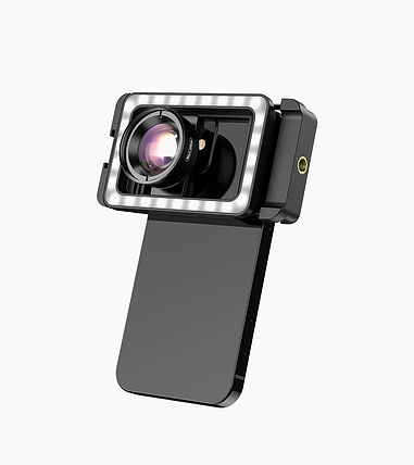 Макро об'єктив для телефона з підсвічуванням Apexel 100 мм 10х APL- HB100FL23 / Лінза для смартфона, фото 1