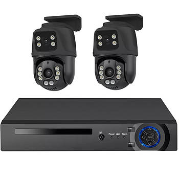 Система відеоспостереження на 2 камери з 2 об'єктивами Dvr kit 2 ch Комплект камер зовнішнього відеоспостереження