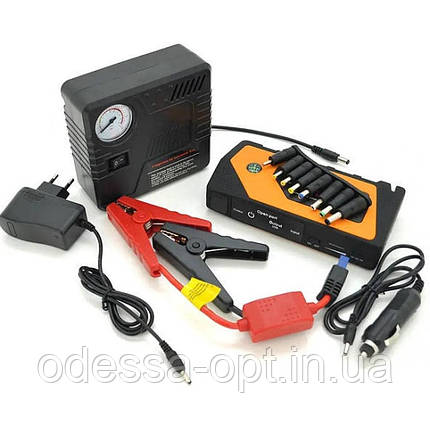 Пусковий автомобільний пристрій для акумулятора JUMP STARTER Power Bank + compressor 9980 mAh, фото 1